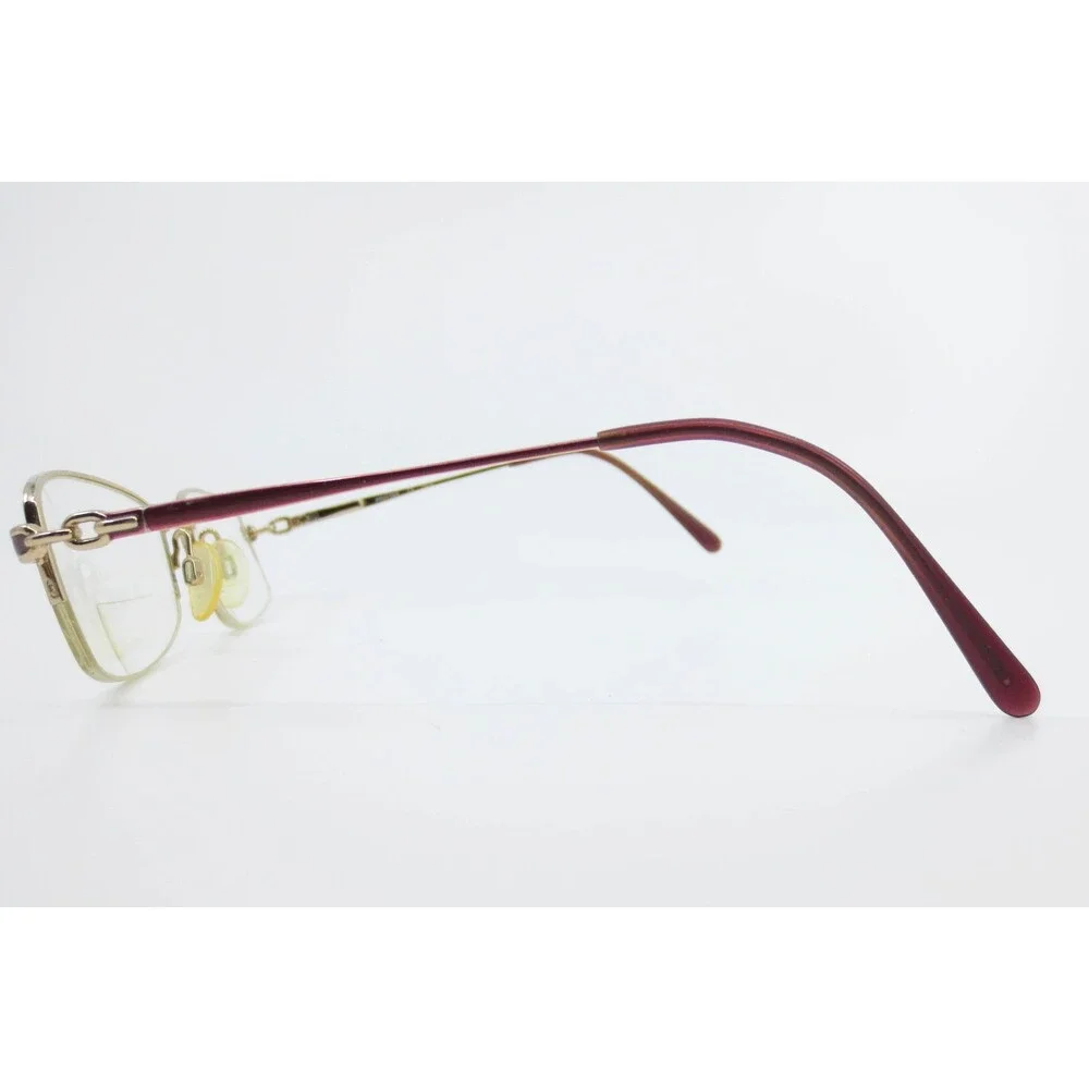 Charmant Aristar AR6895 Gold Burgundy Semi Rimless Eyeglasses Frames 52-19-135